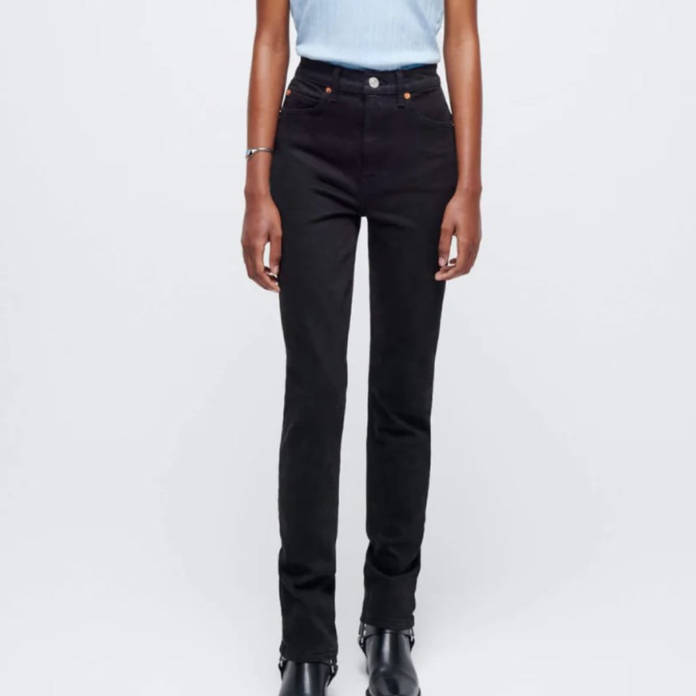 Re/Done Comfort Stretch 70s Straight in Black